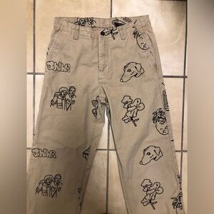 Zara Men’s Graphic Embroidered Pants Size 29 Unique Streetwear urban